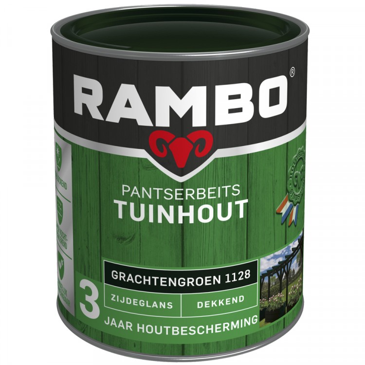 Het hotel karakter telegram Rambo Pantserbeits Tuinhout zijdeglans Dekkend 750ml 1128 Grachtengroen |  www.colorstore.nl